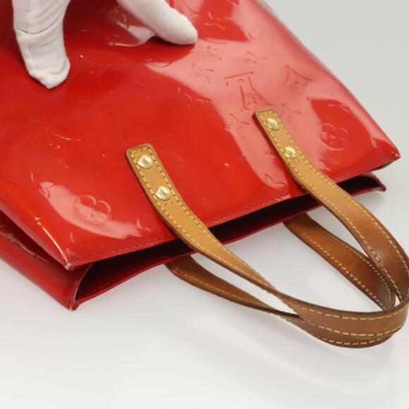 LOUIS VUITTON Monogram Vernis Reade PM Hand Bag Red Rouge M91088 - Picture 6 of 12